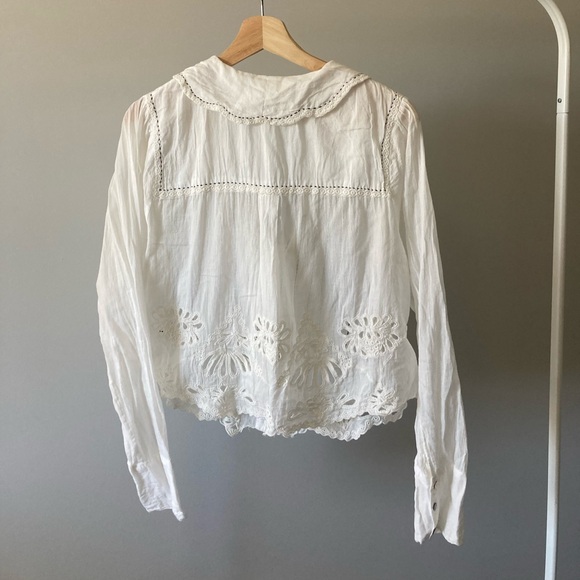 White Lace Trim Blouse - Picture 6 of 8